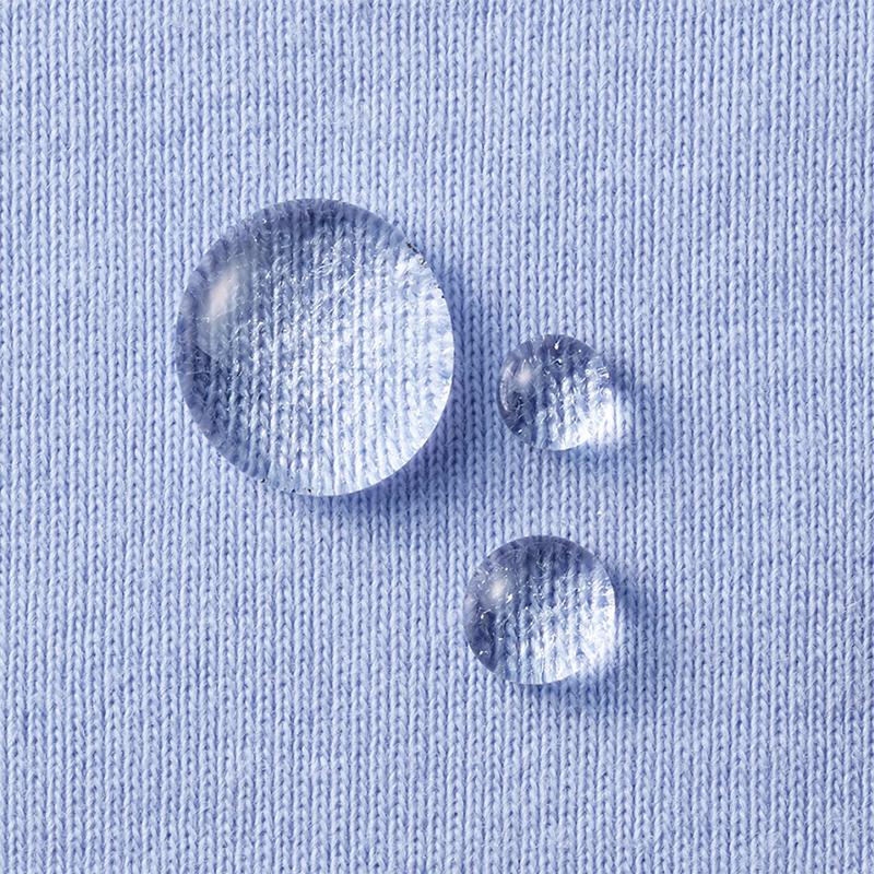 片面撥水加工のワキ汗止めで、汗ジミを作らせません。※ライラックは完売しました。