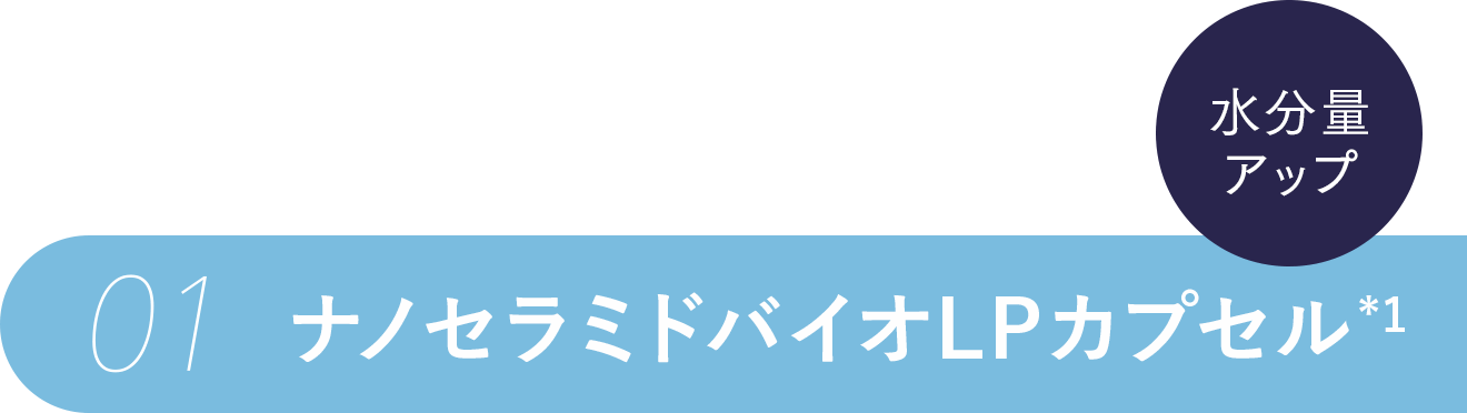 01:ナノセラミドバイオLPカプセル(*1) 水分量アップ